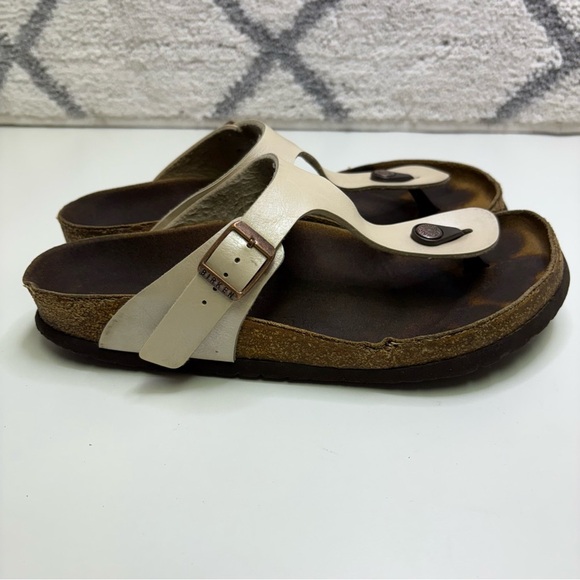 Birkenstock Gizeh Women’s 40 Graceful Pearl White Thong Style Sandals Straps - Picture 6 of 11